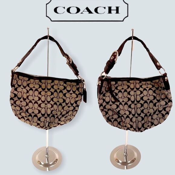 Coach black signature hobo handbag - Picture 1 of 10